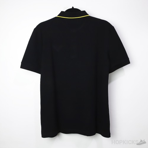 Pr*da Logo Black Yellow Polo Shirt